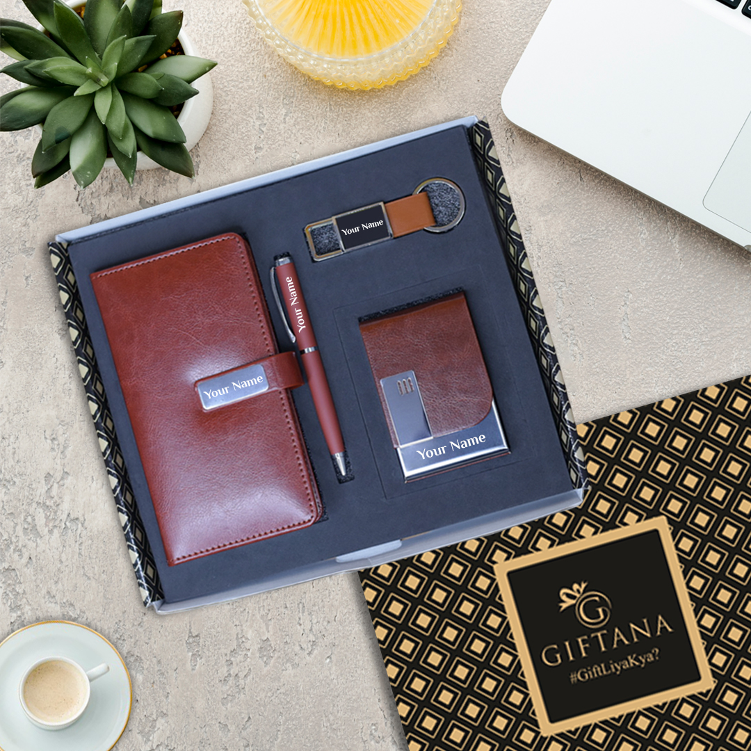 Corporate Gift Set for Men – Wallet, Pen, Keychain & Mini Diary